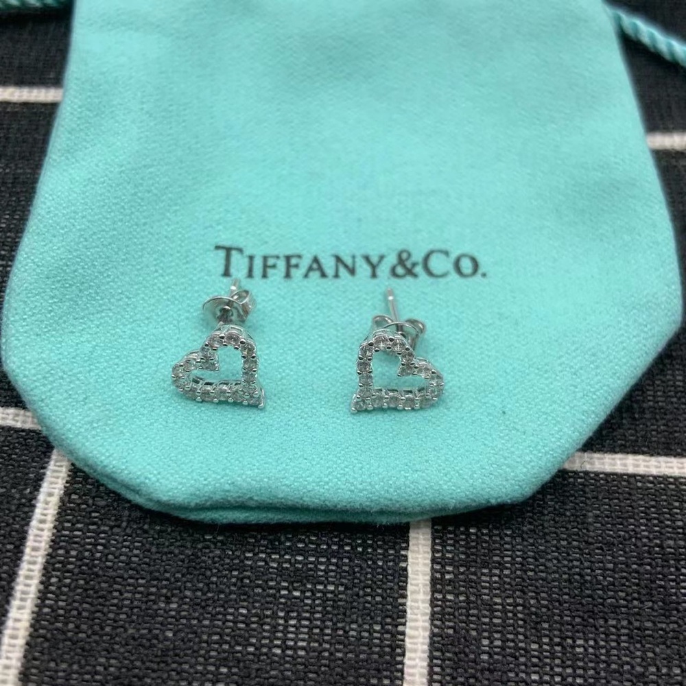 Tiffany Earrings Heart With Diamonds